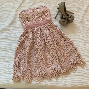 SALE Blush and Gold LuLu’s strapless dress